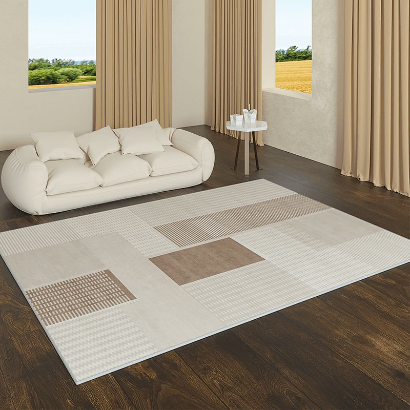 Minimalistisch gebied tapijt vrijetijdscontrastpaneel Gebied Rug vlekbestendig polyester tapijt voor woonkamer