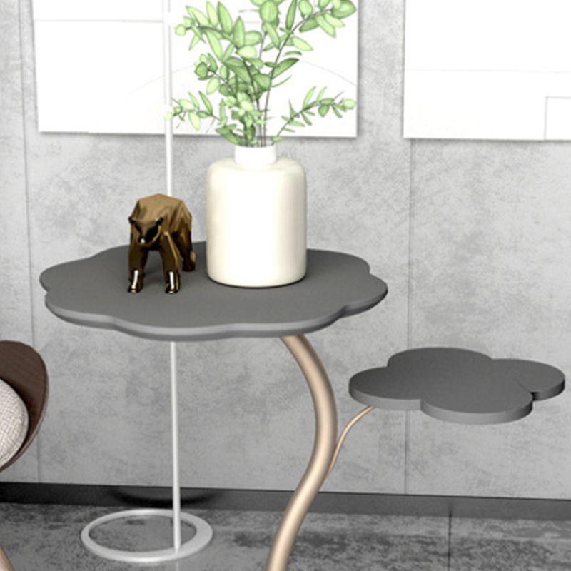 Modernistic Living Room Double Tier Round with Storage Pedestal Side Table