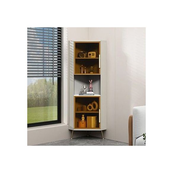 15.74" Wide Wood Corner Accent Cabinet with 2 Door Contemporary Side Cabinet