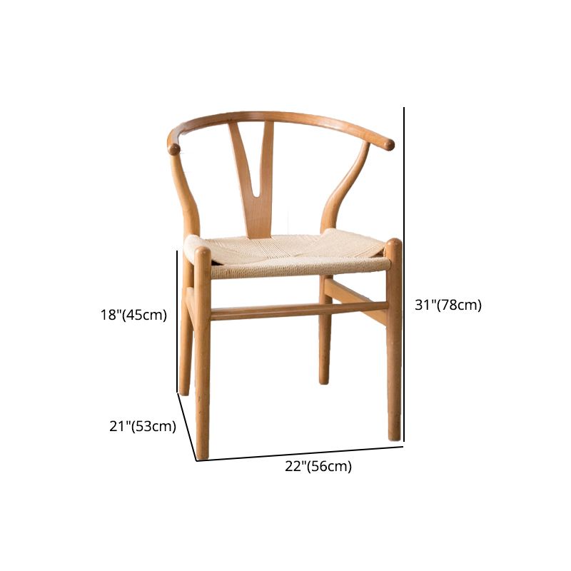 Modern Solid Wood Kitchen and Dining Room Chair Open Back Dining Side Chair