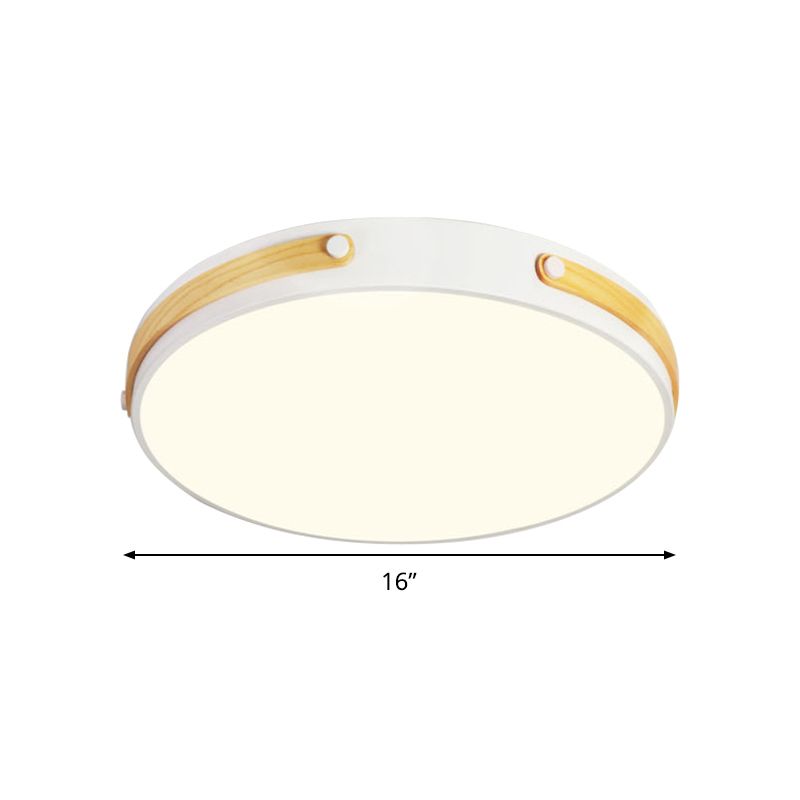 Cirkelvormige spoeling Modernistische acrylbruin/lichtbruin/roodbruine LED dicht bij plafondlamp in warm/wit licht, 16 "/21,5" breed