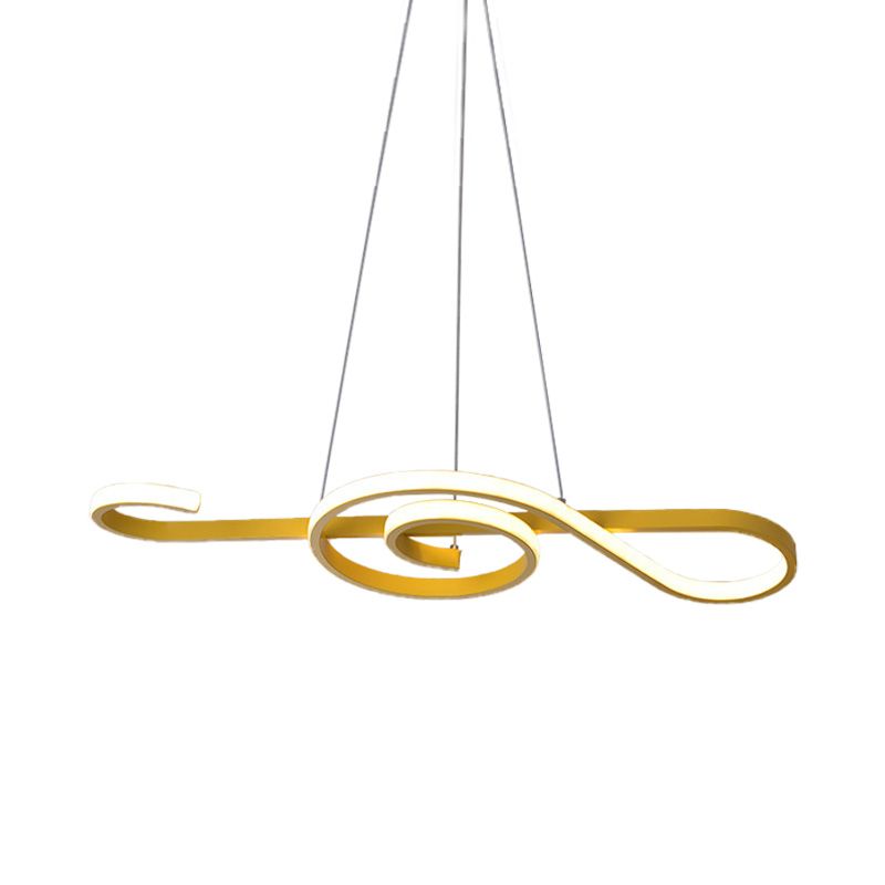 Gelb/rosa Twist -Anhänger Kronleuchter zeitgenössischer Acryl -LED Hanges Anhänger Licht in Weiß/warmes Licht für Schlafzimmer