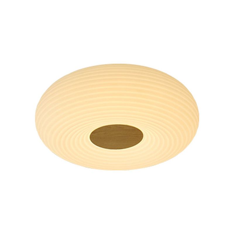 Modern LED Metal Flush Mount Geometric Shape Ceiling Light with Plastic Shade for Bedroom