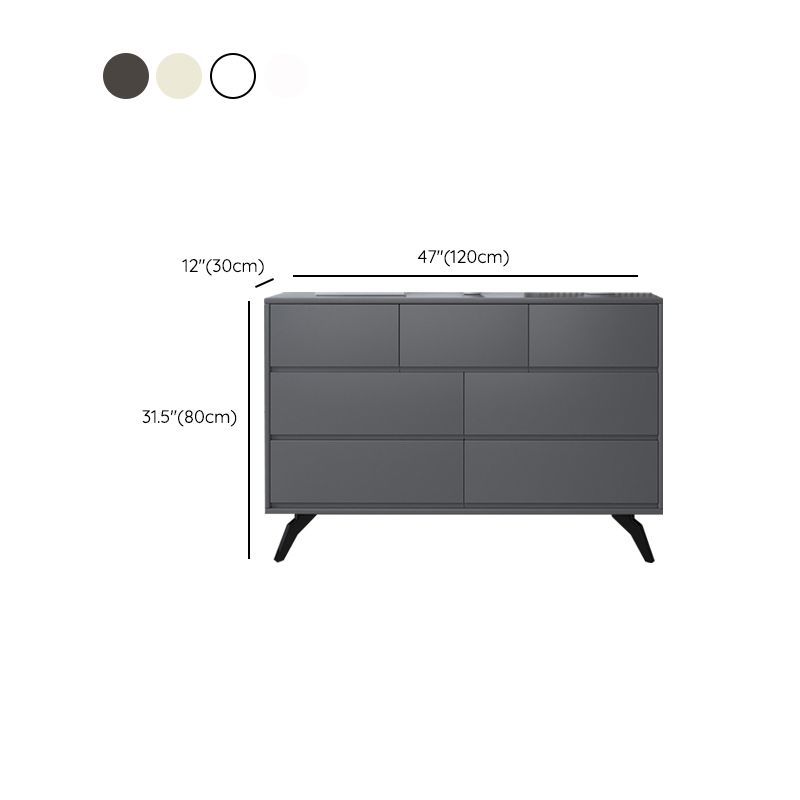 Contemporary Double Dresser Rubber Wood Horizontal Storage Chest Dresser for Bedroom