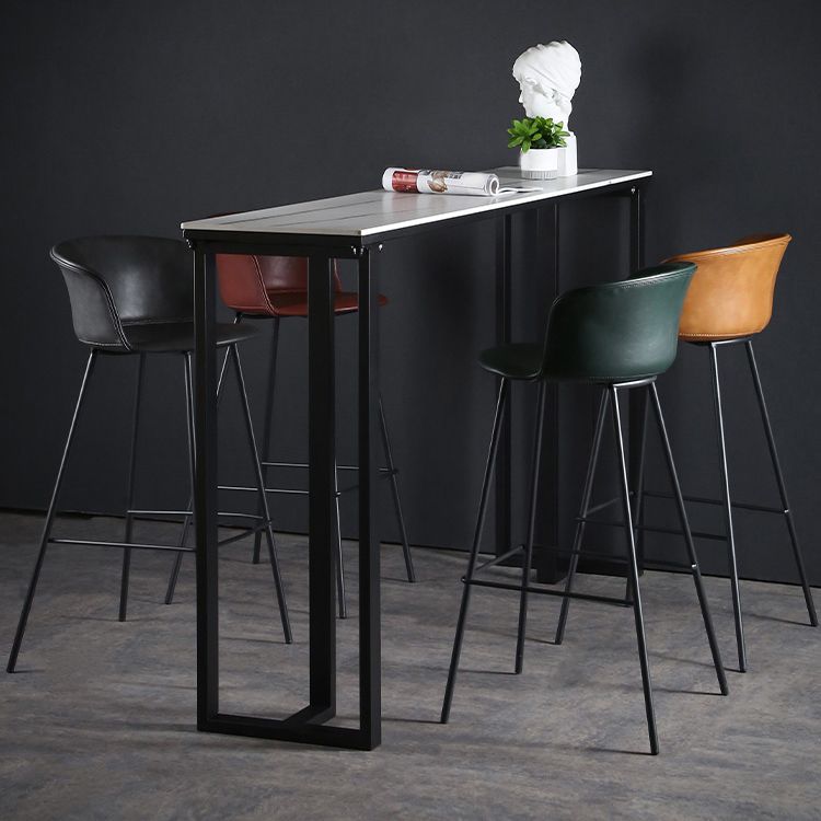 Modern Indoor Backrest Bar Stool Faux Leather Upholstered Bar Stool