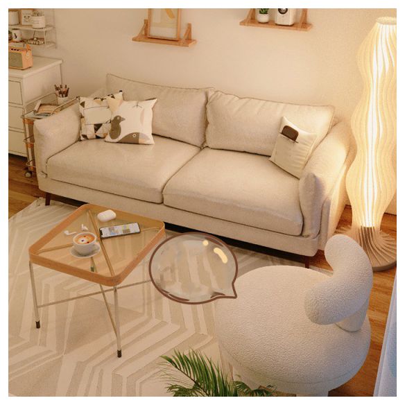 Contemporary Sewn Pillow Back Sofa with Pillow Top Arm for Apartment
