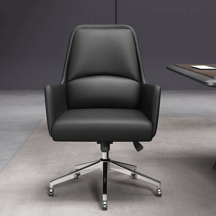 Executive Swivel Chair with Wheels Modern Task Chair with Chrome Frame