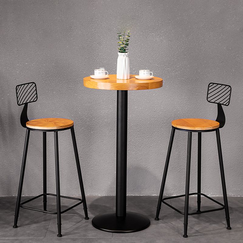 Industrial Style Barstool Metal and Wood Bar Stool for Dining Room 1 Pcs