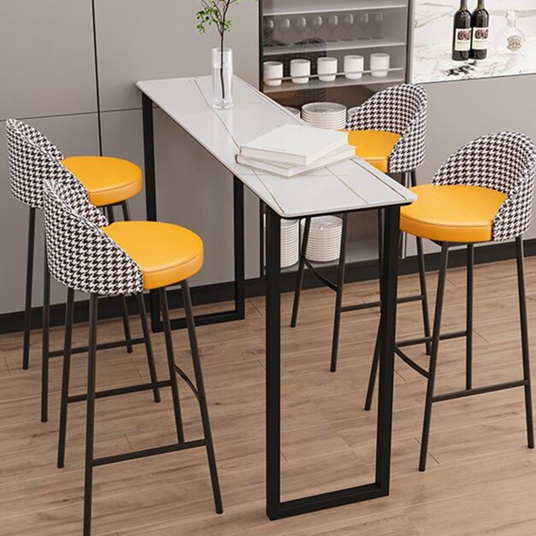 Modern Rectangle Sintered Stone Table Dining Bar Counter Table for Kitchen