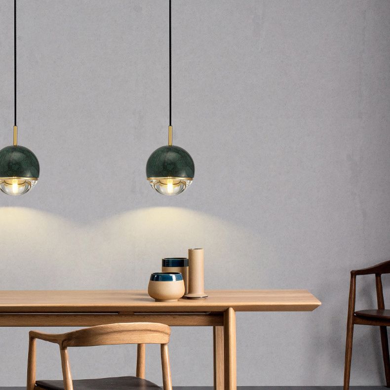 Marble Kit de lampe suspendue en marbre One Head Copper pour salle à manger de chambre à coucher
