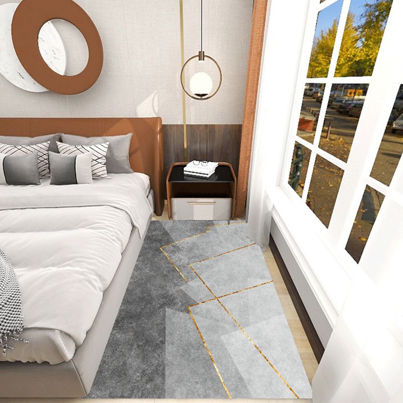 Modern slaapkamer Rug Geometrisch patroon Polyester Gebied Tapijt Non-slip Achtergrond Gebied Teken