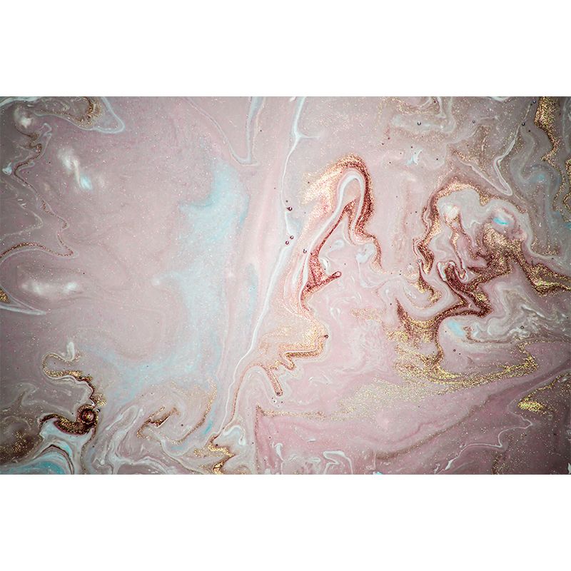 Artistry Wave Patterned Mural Decal for Living Room Custom Wall Covering in Pink