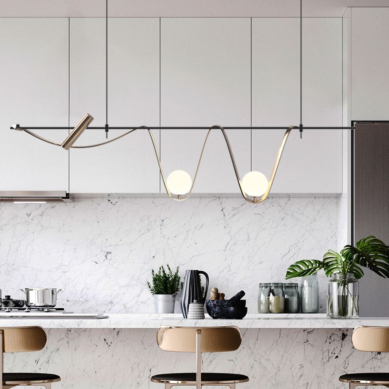 Modern Globe Shade Chandelier Lamp Glass Ceiling Pendant Light for Kitchen