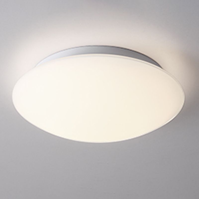 Round Shape Ceiling Lamp Modern Simple Style Iron 1 Light Flush Mount with Glass Lampshade for Aisle