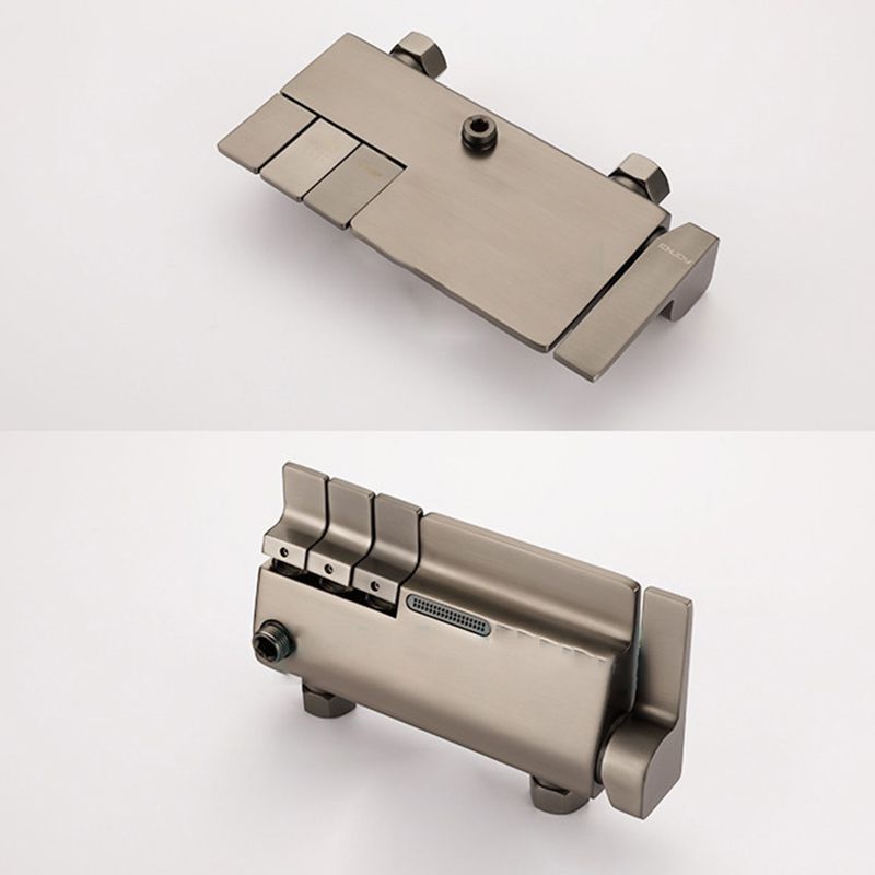 Brass Wall Mounted Shower System Slide Bar Included Shower Set