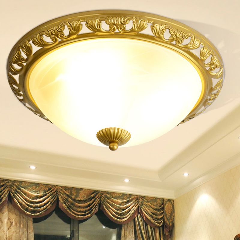 Minimalismo tradizionale lampada da soffitto con paralume in vetro, luce da incasso per salotto