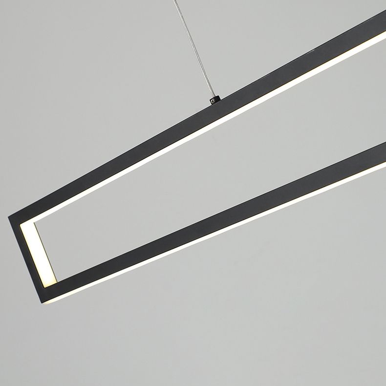 Rechthoek eiland kroonluchter licht modern metalen hangende kroonluchter