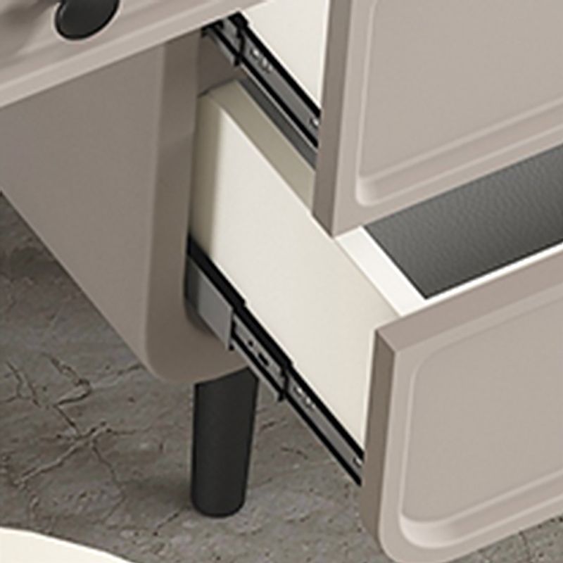 Glam Makeup Vanity Desk with Slate Top, Solid Wood Dressing Table