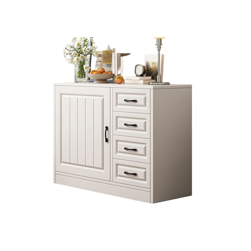 Modern White Rectangle Accent Cabinet Solid Wood Storage Cabinet