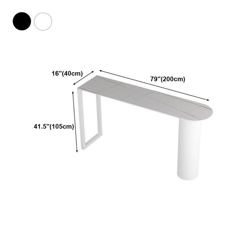 Stone Bar Dining Table Modern Bar Table With Double Pedestal Base For