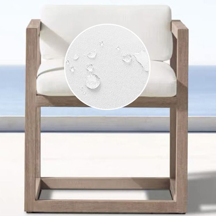 Contemporary White Patio Dining Chair with UV Protective Finish Cushion