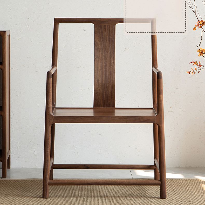 Traditional Style Dining Chair Solid Wood Arm High Back Chair for Home
