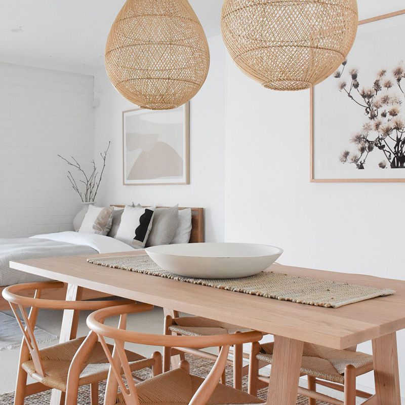 Solid Wood Contemporary Rectangular Table Wood Top Table with Sled Base