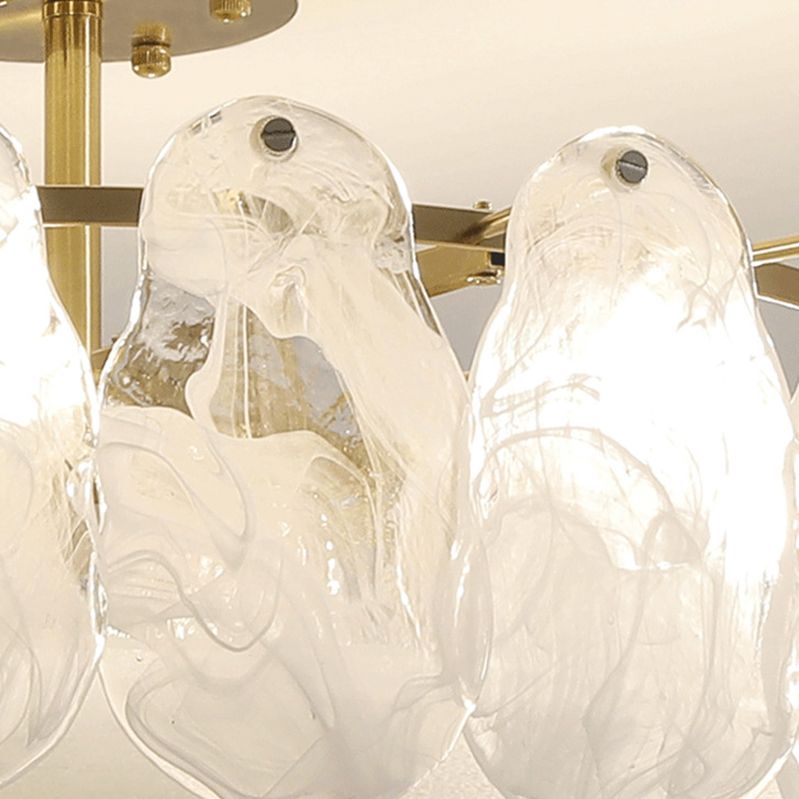 Contemporary Ceiling Lamp Glass Shade Flush Mount Lighting Fixture for Bedroom