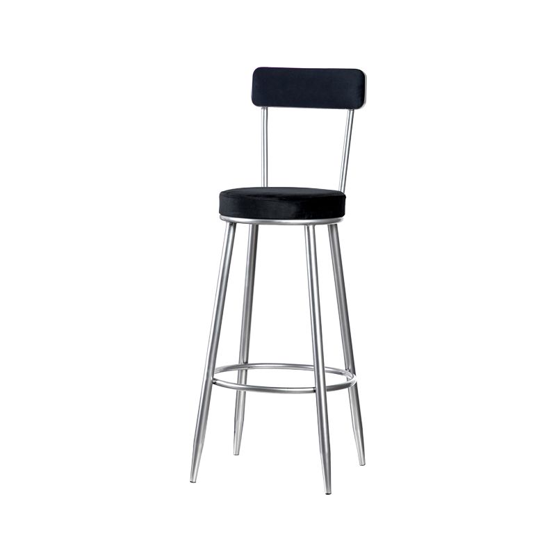 Scandinavian Iron Round Bar Stool Upholstered Velvet Counter Stool