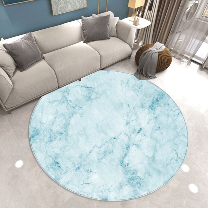Abstract Printing Area Rug Polyester Round Carpet Non-Slip Backing Rug for Living Room