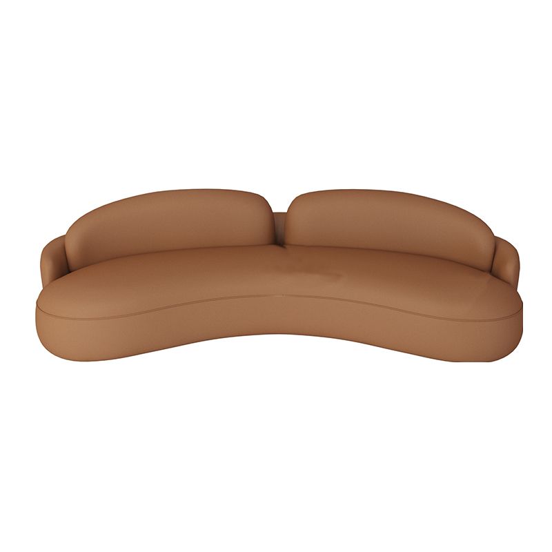 Faux Leather Contemporary Curved Sofa Armless Sofa for Living Room