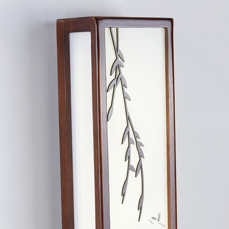 1-licht houten moderne sconce verlichtingsarmaturen kwadraat muurlamp sconce voor woonkamer