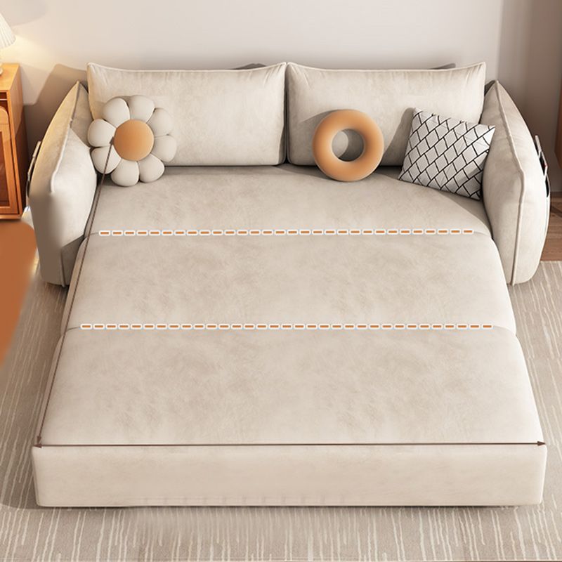 Scandinavian Styled Square Arm Sleeper Sofa Faux Leather Sofa Bed