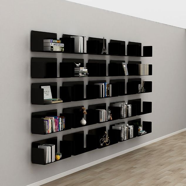 Closed Back Bookcase Metal Horizontal Bookshelf for Study Room