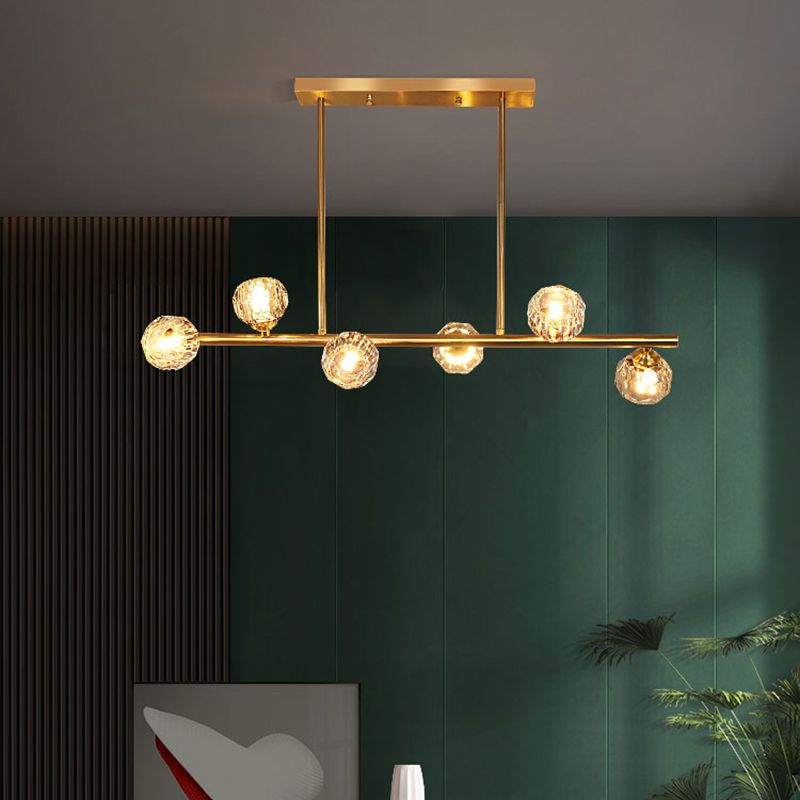 Sphère de l'île contemporaine Lumières de l'île cristalline en or