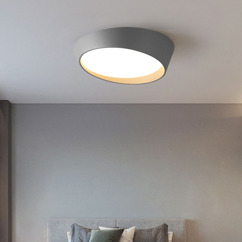 Plafonnier rond encastré en métal de style nordique