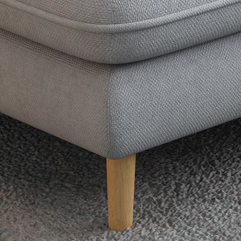 Contemporary Cushions Recessed Arm Living Room Fabric Stationary Sofa Chaise