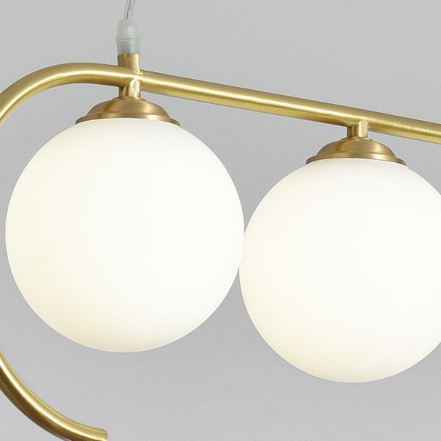 Modern Island Lighting Fixture Minimalist Glass Shade Hanging Light for Dining Room