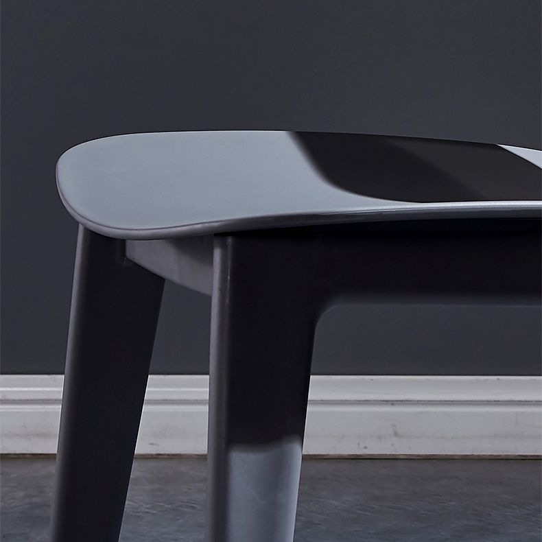 Minimalist Style Open Back Dining Side Chairs Plastic Dining Armless Chairs for Home