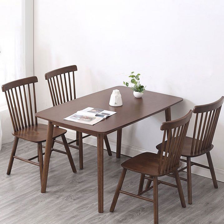 Contemporary Solid Wood Rectangle Shape Dining Furniture 4 Wood Legs Formal for Dining Furniture