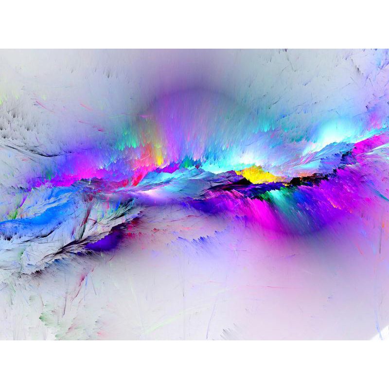 Blue-Purple Feathers Wallpaper Murals Water Resistant Wall Covering for Living Room