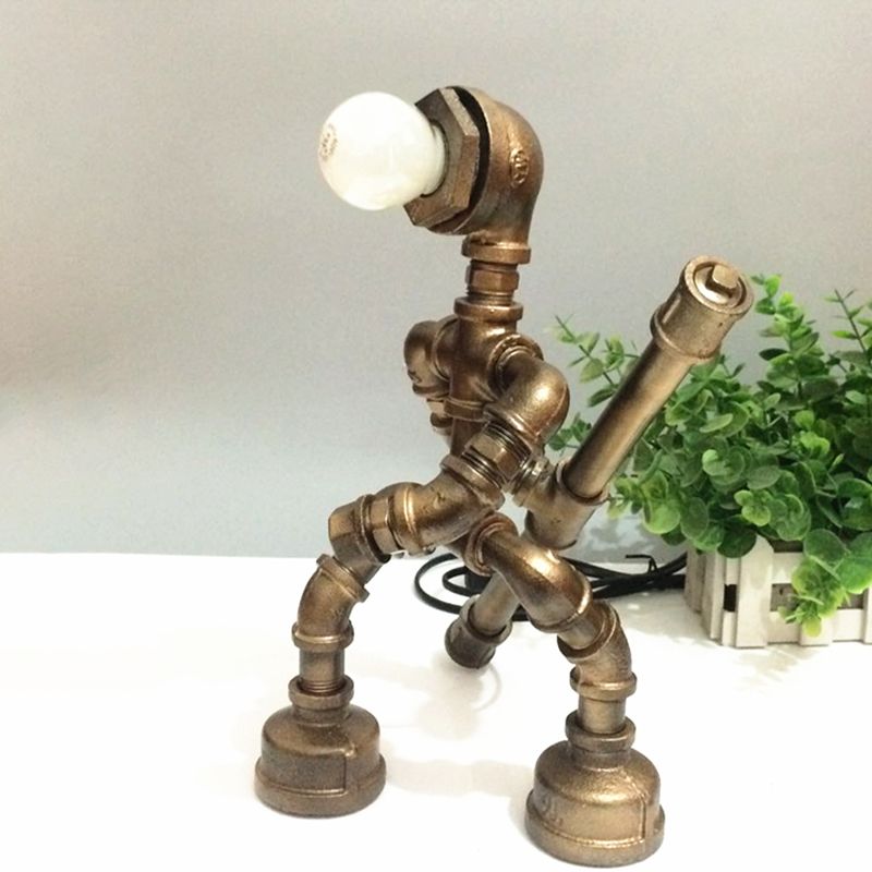 Robot Design Coffee Shop Table Light avec tuyau de plombe