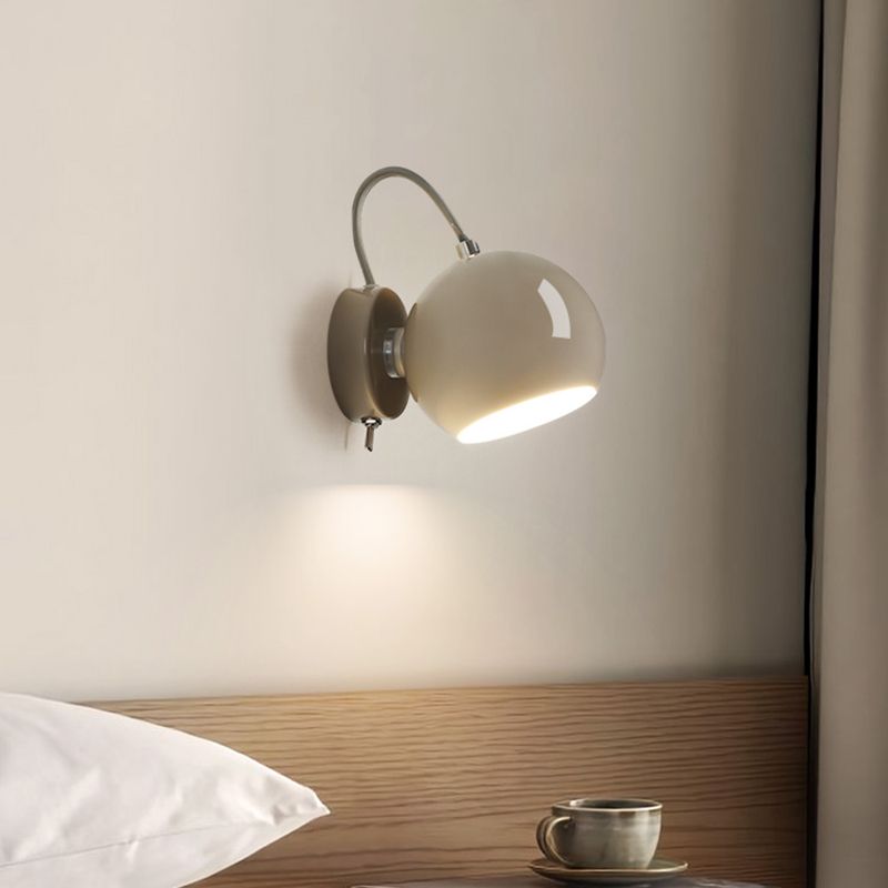 Metal Dome Shape Wall Sconce Modern Style 1 Light Wall Light Sconce