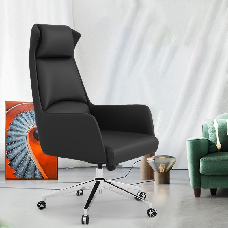 Executive Swivel Chair with Wheels Modern Task Chair with Chrome Frame
