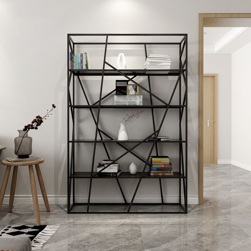 Open Metal Etagere Bookcase Contemporary Rectangular Shelf Bookcase
