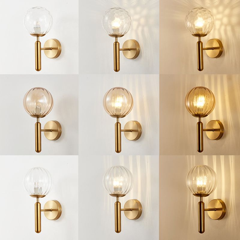 Moderner nordischer Stil kugelförmiger Wandleuchte Leuchten Glas 1 leichte Wandleuchten für Wohnzimmer