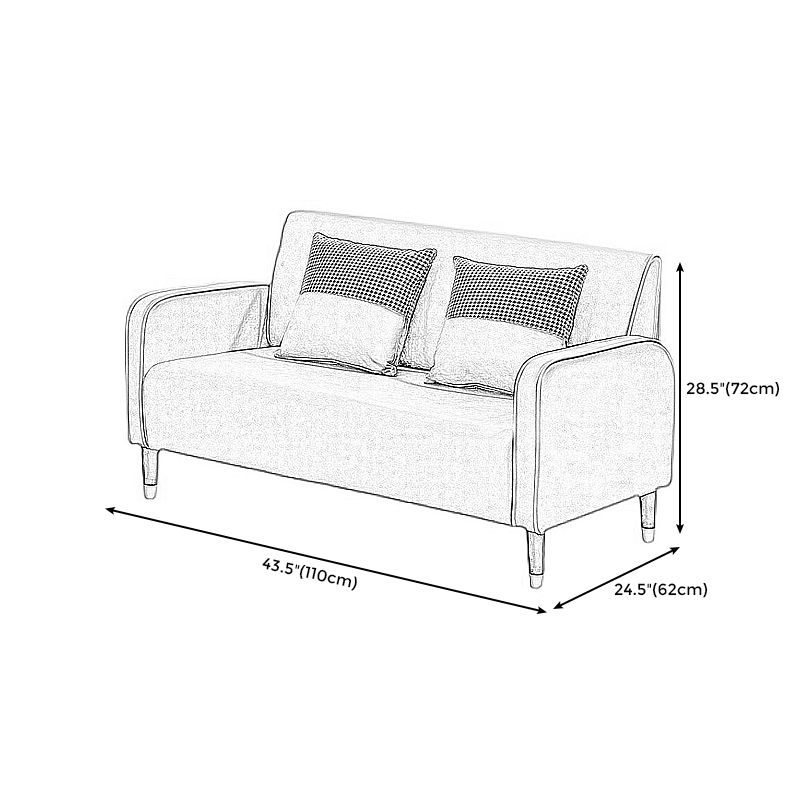 Scandinavian Square Arm Loveseat with Four Legs for Apartment 28.34"