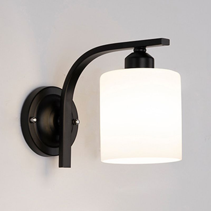 Nordic Style White Glass Sconce Light Fixtures One Head Wall Lamp for Bedroom