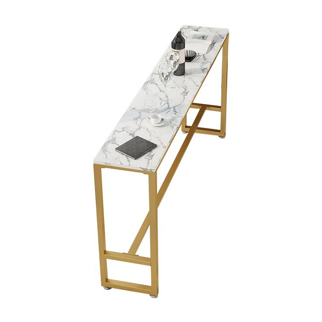 Glam Pub Table Bar Height Faux Marble Rectangle Bar Table for Indoor