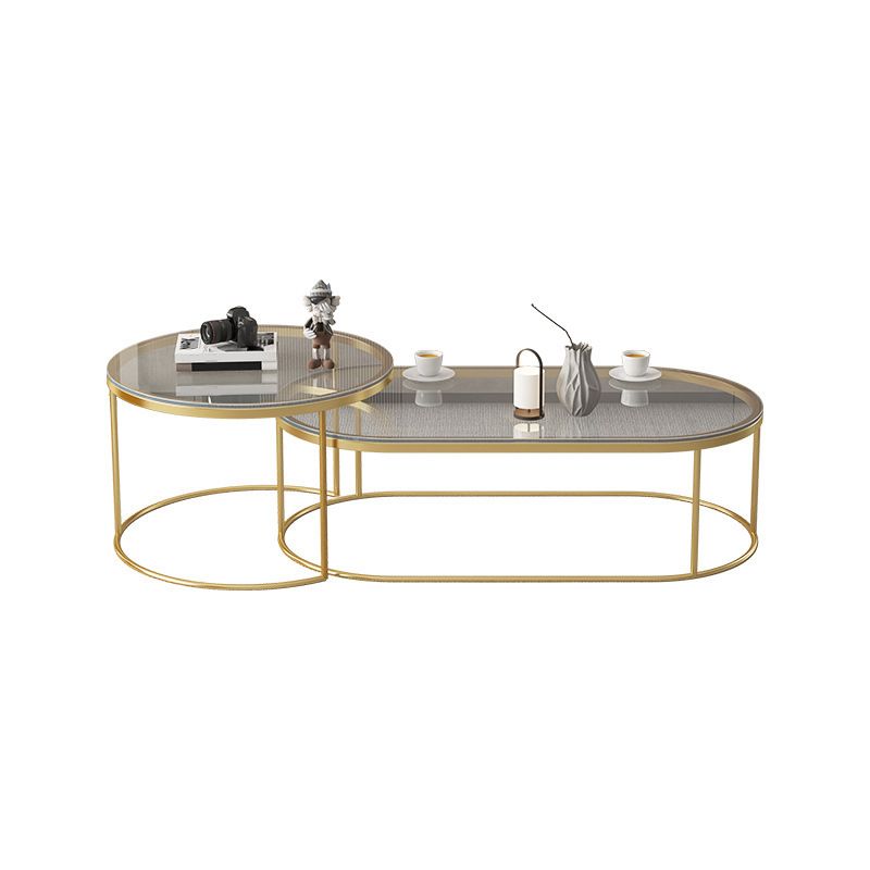 Frame Base 2 Nesting Coffee Table Modern Glass Coffee Table Set